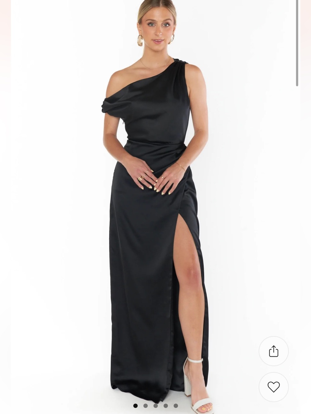 Jodie Black Satin Evening Gown